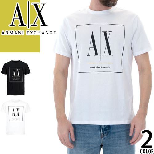 エンポリオ・アルマーニ アルマーニ エクスチェンジ ARMANI EXCHANGE Tシャツ 半袖 クルーネック 丸首 メンズ ロゴ おしゃれ コットン 大きいサイズ ブランド 白色 黒色 ホワイト ブラック 3RZTAG ZJ8EZ [ゆうパケ発送]