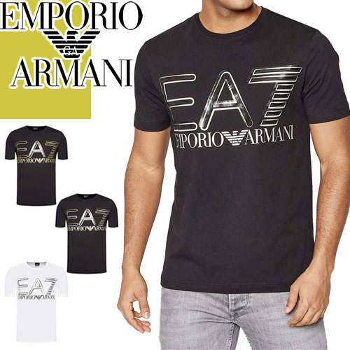 ݥꥪ ޡ EMPORIO ARMANI EA7 T Ⱦµ 롼ͥå ݼ   åȥ 礭 ֥   ۥ磻 ֥å T-SHIRT 3LPT20 PJFFZ [椦ѥȯ]