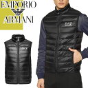 エンポリオ アルマーニ EMPORIO ARMANI EA7 ダウン ダウンベスト ライトダウン アウター インナーダウン メンズ 2023年秋冬新作 パッカブル 軽量 ワンポイント ロゴ ブランド 大きいサイズ 黒 ブラック PACKABLE CORE IDENTITY GILET 8NPQ01 PN29Z