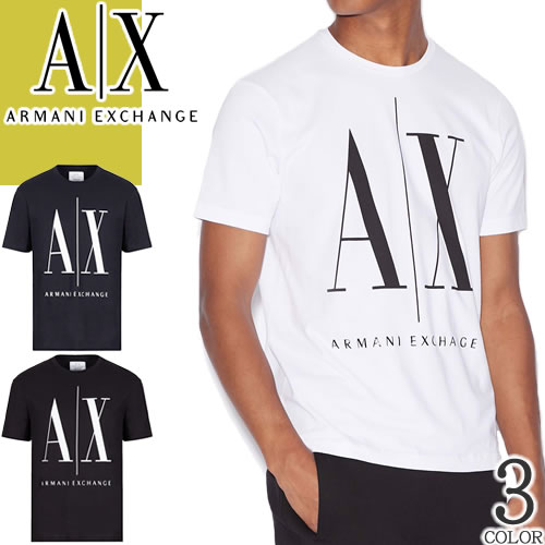 アルマーニ エクスチェンジ ARMANI EXCHANGE Tシャツ メンズ 半袖 クルーネック 丸首 ロゴ ブランド 大きいサイズ おしゃれ 黒 白 ブラック ホワイト ネイビー T-SHIRT 8NZTPA ZJH4Z [メール便発送]