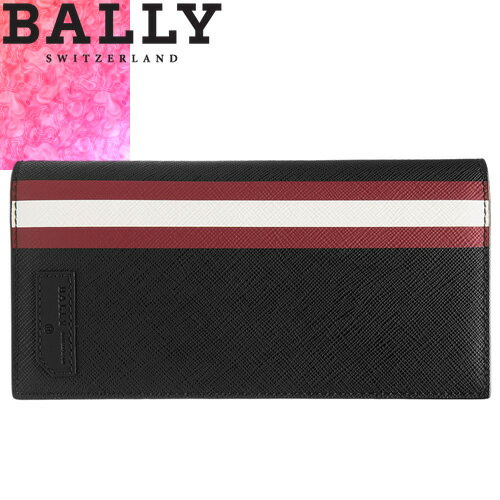 バリー BALLY 財布 長財布 メンズ バリロ BALIRO OF バリーストライプ かぶせ ブランド 革 薄い プレゼント ギフト 黒 ブラック 6224346 [S]