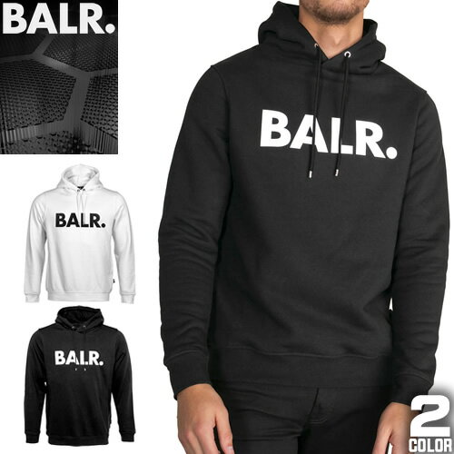 ボーラー BALR. パーカー プルオーバーパーカー メンズ ロゴ ブランド 大きいサイズ 裏起毛 黒 白 ブラック ホワイト BRAND STRAIGHT HOODIE B10005 [S]