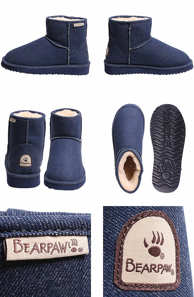 ベアパウ デミ デニム BEARPAW Demi Denim ムートンブーツ スノーブーツ ショート ミニ ショートブーツ レディース ボア 歩きやすい 大きいサイズ スエード ボア 防滑 防寒 雪 靴 滑らない