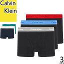カルバンクライン Calvin Klein ボクサーパンツ アンダーウエア 下着 3枚セット メンズ 2025年春夏新作 ロゴ 刺繍 コットン 無地 大きいサイ...