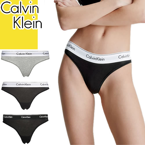 カルバンクライン Calvin Klein 下着 ショーツ パンツ Tバッグ タンガ レディース 2023年秋冬新作 アンダーウェア 綿 おしゃれ かわいい スポーツ ジム 高級 ハイブランド 人気 黒 ブラック グレー MODERN COTTON THONG F3786 [ゆうパケ発送]