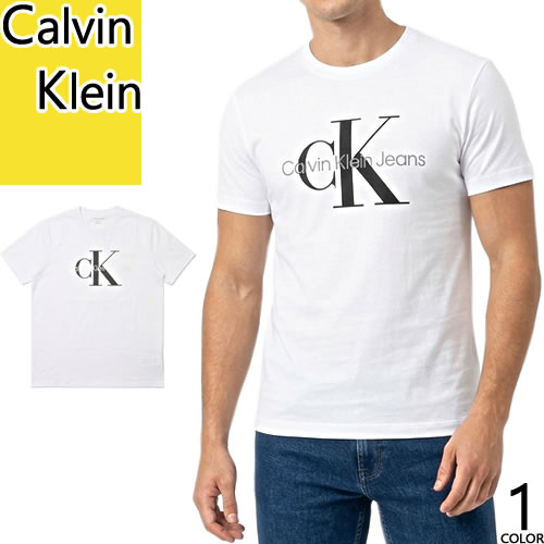 Rakuten - ＼3日間限定／【9,900円→4,970円】4/28 11:59まで！カルバンクライン Calvin Klein Tシャツ 半袖 クルーネック 丸首 メンズ 2026年春夏新作 コットン CK ロゴ プリント おしゃれ 大きいサイズ ブランド 白 ホワイト MONOGRAM LOGO TEE 40BC839 [ゆうパケ発送]