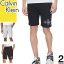 カルバンクライン Calvin Klein スウェット パンツ ハーフパンツ メンズ ロゴ プリント 裏起毛 スポーツ 大きいサイズ ブランド 黒 ブラック グレー 40GC203 [ネコポス発送]