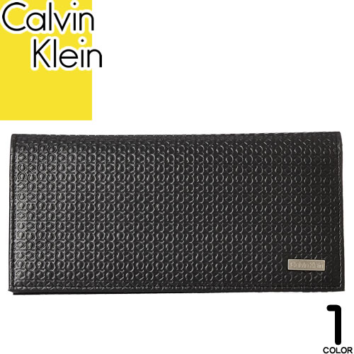 カルバンクライン 財布（メンズ） カルバンクライン Calvin Klein 財布 長財布 メンズ モノグラム かぶせ 小銭入れあり 本革 革 レザー ブランド 薄型 プレゼント 黒 ブラック SECRETARY LONG WALLET 31CK190001