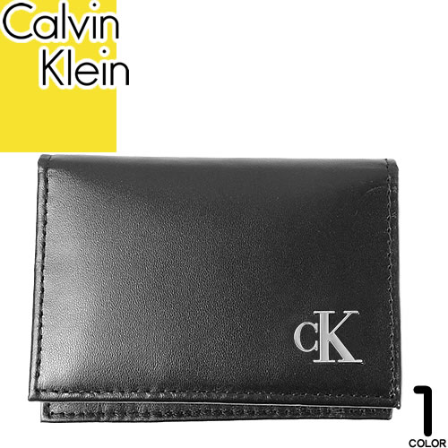 カルバンクライン 名刺入れ（メンズ） カルバンクライン Calvin Klein 名刺入れ ビジネスカードケース スキミング防止機能付き メンズ レディース 本革 レザー 型押し ロゴ おしゃれ ブランド プレゼント 黒 ブラック CARD CASE 31KJ200004