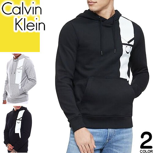 カルバンクライン Calvin Klein パーカー プルオーバー フーディー メンズ ロゴ 大きいサイズ 裏起毛 ブランド 黒 ブラック グレー VERTICLE STRIPE PULLOVER HOODIE 40GM898 