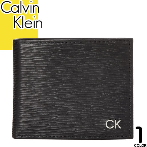 カルバンクライン 財布（メンズ） カルバンクライン Calvin Klein 財布 二つ折り財布 メンズ プレートロゴ 革 本革 小銭入れ付き ブランド 薄い スキミング防止 プレゼント ギフト 男性 黒 ブラック BILLFOLD WALLET WITH COIN POCKET 31CK130008 [S]