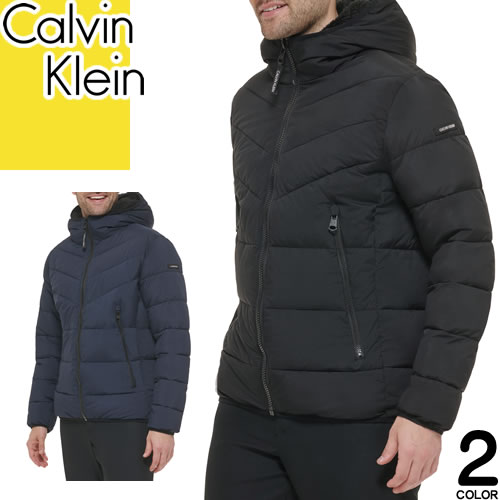 カルバンクライン Calvin Klein ダウンジャケット 中綿ジャケット メンズ アウター 防寒 ブランド 大きいサイズ 軽い 暖かい 黒 紺 ブラック ネイビー HOODED STRETCH JACKET CM155201のサムネイル