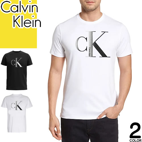 カルバンクライン Calvin Klein Tシャツ 半袖 クルーネック 丸首 メンズ CK ロゴ プリント コットン おしゃれ 大きいサイズ ブランド プレゼント 白 黒 ホワイト ブラック 40QC834 [ゆうパケ発送]