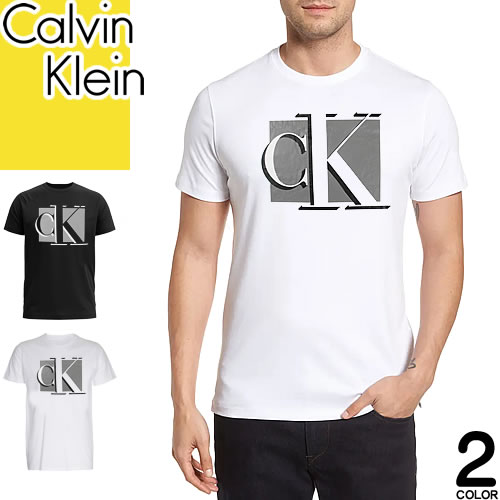 カルバン・クライン Tシャツ メンズ カルバンクライン Calvin Klein Tシャツ 半袖 クルーネック 丸首 メンズ CK ロゴ プリント コットン おしゃれ 大きいサイズ ブランド プレゼント 白 黒 ホワイト ブラック 40QC828 [ゆうパケ発送]