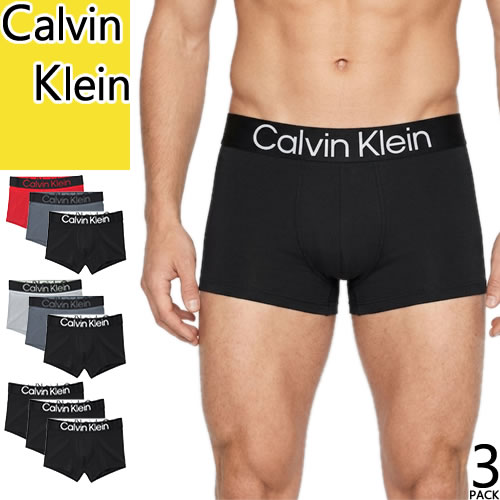 Rakuten - カルバンクライン Calvin Klein ボクサーパンツ アンダーウェア 下着 3枚セット メンズ 2026年春夏新作 ロゴ 刺繍 無地 大きいサイズ ブランド プレゼント 黒 赤 ブラック レッド グレー BOXER BRIEFS 3 PACK NP2832O [ゆうパケ発送]