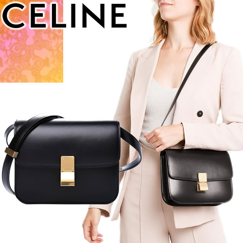 セリーヌ CELINE バッグ ショルダーバッグ レディース クラシック ミディアム 斜めがけ 大人 小さめ ブランド 革 本革 フォーマル 結婚式 黒 ブラック MEDIUM CLASSIC BAG 18917 3DLS