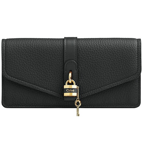 クロエ Chloe 財布 長財布 レディース アビー 2020年春夏新作 小銭入れ付き 南京錠 レザー 本革 ブランド かぶせ プレゼント ギフト 黒 ブラック ABY LONG WALLET CHC19WP310 B71 001 [S]