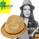 Christys 039 HAT クリスティーズ ハット 中折れハット 麦わら帽子 帽子 ストローハット レディース サマーハット 夏 UVカット 紫外線対策 日焼け対策 大きいサイズ ブランド