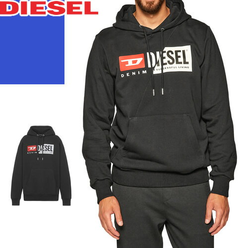 ディーゼル DIESEL パーカー プルオーバーパーカー メンズ ロゴ プリント ブランド 大きいサイズ おしゃれ 黒 ブラック S-GIRK-HOOD-CUTY A00339 0IAJH S