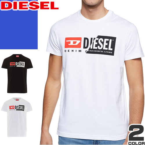 ディーゼル Tシャツ メンズ ディーゼル DIESEL Tシャツ 半袖 クルーネック 丸首 メンズ ロゴ おしゃれ コットン 大きいサイズ ブランド 白 黒 ホワイト ブラック T-DIEGO-CUTY 00SDP1 0091A [ゆうパケ発送]