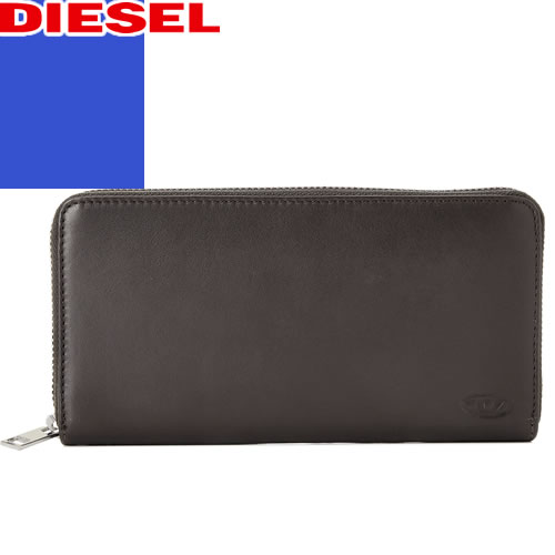 ディーゼル 革長財布 メンズ ディーゼル DIESEL 財布 長財布 ラウンドファスナー 小銭入れあり メンズ 型押し ロゴ 大容量 レザー 本革 ブランド プレゼント 茶色 ブラウン 24 ZIP X08423 P0685