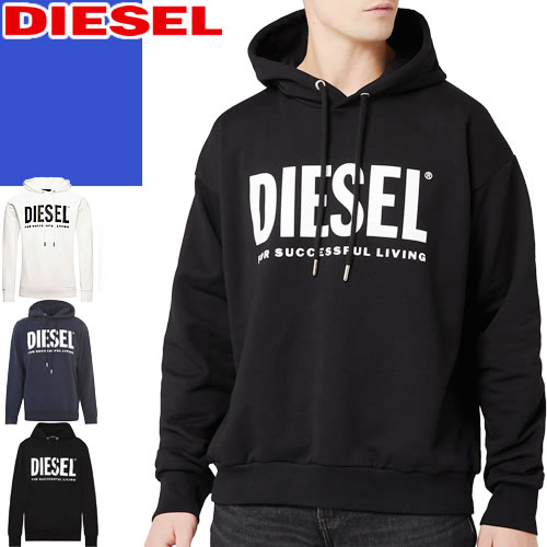 ディーゼル 服（メンズ） ディーゼル DIESEL パーカー スウェット メンズ プルオーバー 長袖 ブランド 大きいサイズ プリント ロゴ 黒 白 ブラック ネイビー ホワイト S-GIR-HOOD-DIVISION 00SAQJ 0BAWT [S]