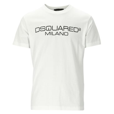 ディースクエアード DSQUARED2 Tシャツ メンズ 2020年春夏新作 半袖 ブランド クルーネック コットン 綿 インナー カジュアル 大きいサイズ プリント 白 ホワイト S74GD0645 S22844 [メール便発送]