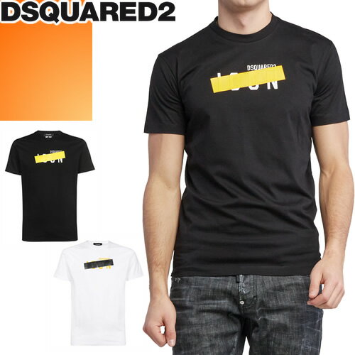 ディースクエアード DSQUARED2 Tシャツ 半袖 クルーネック 丸首 メンズ ICON ロゴ コットン 大きいサイズ ブランド 白 黒 ホワイト ブラック BE ICON T-SHIRT S79GC0035 S23009 ゆうパケ発送