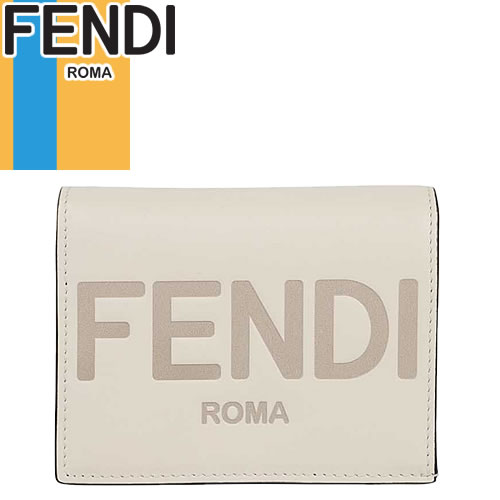 フェンディ 財布（レディース） フェンディ FENDI 財布 二つ折り財布 レディース メンズ スモール ミニ財布 ロゴ レザー 本革 ブランド コンパクト 白 ホワイト Small Fendi Roma bi-fold wallet 8M0420 AAYZ [S]