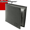 tFK FERRAGAMO z ܂z Y 2023NH~V K`[j Kꂠ uh U[ {v v  ubN GANCINI WALLET WITH COIN POCKET 66A065 733323