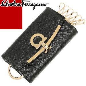 ե饬 FERRAGAMO   6Ϣ դ ǥ  쥶 ܳ ֥ ץ쥼  ֥å GANCINI KEY CASE 22D151 683320 [S]