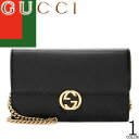 グッチ GUCCI 財布 長財布 ショルダーバッグ レディース 斜めがけ GG チェーン ウォレット レザー ブランド 本革 黒 ブラック GG CHAIN WALLET 615523 CAO0G(4)