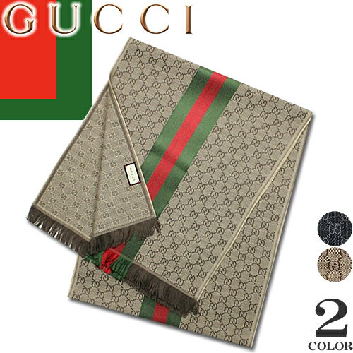 グッチ GUCCI マフラー ストール メンズ レディース 2019年秋冬新作 GG柄 黒 ブラック ベージュ ブランド ウール シルク 秋冬 薄手 プレゼント 147351 4G704 [ネコポス発送]