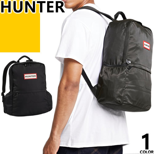 楽天MSS（エムエスエス）ハンター HUNTER バッグ リュック リュックサック オリジナル ナイロン バックパック レディース メンズ 2025年春夏新作 耐水性 防水 ロゴ ラバーパッチ おしゃれ 軽量 通勤 通学 ブランド 黒 ブラック ORIGINAL NYLON LARGE BACKPACK UBB6028KBM