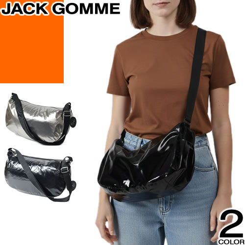 樂天商城 - ジャックゴム Jack Gomme バッグ ショルダーバッグ 1215 リリス LIRIS レディース ポーチ付き 撥水 軽量 耐久 斜めがけ 大人 ブランド おしゃれ 大きめ 黒 ブラック メタル [ネコポス発送]