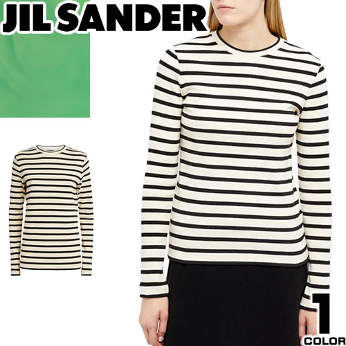 ジルサンダー JIL SANDER Tシャツ 長袖 クルーネック 丸首 レディース ロゴ 綿100％