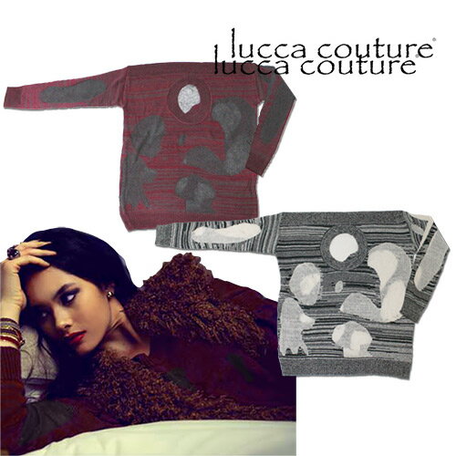 ルッカクチュール セーター ニット トップス プルオーバー レディース ブランド ゆったり 大きいサイズ 柄 シースルー 黒 おしゃれ 可愛い Lucca Couture S