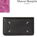 メゾンマルジェラ Maison Margiela カードケース 名刺入れ カードホルダー メンズ レディース 2024年春夏新作 4ステッチ 本革 おしゃれ 二つ折り ブランド 黒 ブラック FOUR STITCHES CARD HOLDER SA3VX0008 P4455