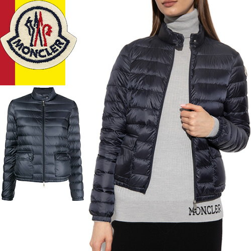 モンクレール MONCLER ダウン ダウンジャケット ライトダウン ランス LANS レディース ナイロン ロゴ ブランド 大きいサイズ ショート丈 紺 ネイビー 1A10100 53048のサムネイル