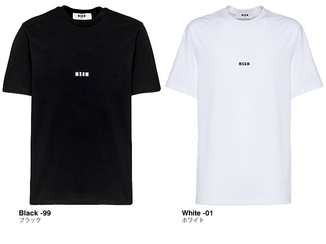 [最終SALE16,500円→9,869円] MSGM エムエスジーエム Tシャツ レディース 半袖 2019年春夏新作 ロゴ プリント 白 黒 ホワイト ブラック ブランド 綿100% おしゃれ 2641MDM100 [ネコポス発送]