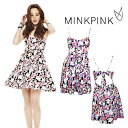 ミンクピンク MINK PINK ワンピース キャミソールワンピース レディース 夏 きれいめ カジュアル 低身長 大きいサイズ 花柄 ミニ ノー..