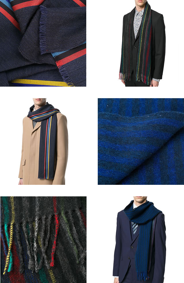 ポールスミス Paul Smith マフラー ストール マルチストライプ ウール スカーフ メンズ レディース 秋冬 厚手 ブランド ギフト 学生 プレゼント [メール便発送]