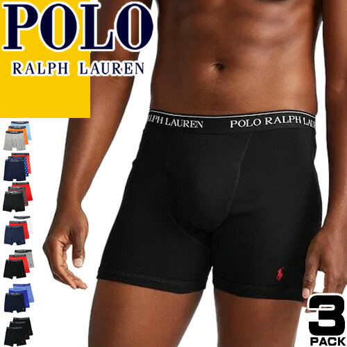 ボクサーパンツ メンズ（5000円程度） ポロ ラルフローレン POLO RALPH LAUREN ボクサーパンツ アンダーウェア 下着 3枚セット メンズ 2024年春夏新作 ロゴ 刺繍 おしゃれ コットン 大きいサイズ ブランド プレゼント 黒 ブラック ネイビー グレー BOXER BRIEFS 3 PACK NCBBP3 [ゆうパケ発送]