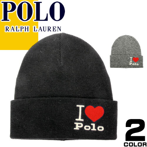 ポロ ラルフ ローレン ポロ ラルフローレン POLO RALPH LAUREN ニット帽 ビーニー メンズ レディース 帽子 ワンポイント 刺繍 カジュアル 防寒 おしゃれ ブランド 黒 ブラック グレー I HEART POLO BEANIE PC0810 [ゆうパケ発送]