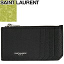 サンローラン SAINT LAURENT 財布 小銭入れ コインケース カードケース メンズ レディース レザー 本革 ブランド プレゼント 黒 ブラック FRAGMENTS ZIPPED CARD CASE 609362 BTY0N [S]