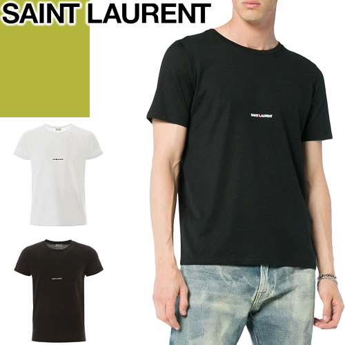 サンローラン パリ SAINT LAURENT PARIS Tシャツ 464572 YB2DQ 1000 9000 メンズ 半袖 2020年春夏新作 ブランド クルーネック 大きいサイズ 黒 白 ブラック ホワイト [ネコポス発送]