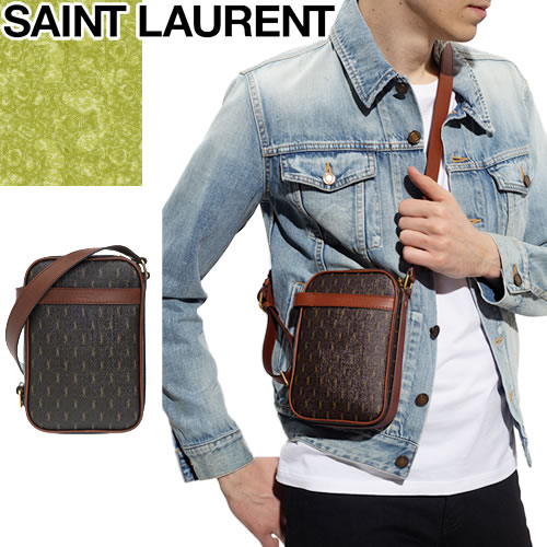 サンローラン 通勤用・ビジネスバッグ レディース サンローラン パリ SAINT LAURENT PARIS バッグ ショルダーバッグ メンズ レディース クロスボディバッグ モノグラム ブランド 斜めがけ かっこいい おしゃれ 小さめ 軽量 革 縦型 茶色 ブラウン LE MONOGRAMME CROSSBODY POUCH 685534 2UY2W