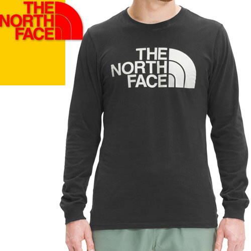 ノースフェイス THE NORTH FACE Tシャツ ロンT メンズ 長袖 ハーフドーム ロゴ プリント クルーネック 丸首 ブランド 大きいサイズ 黒 ブラック L/S HALF DOME TEE NF0A4AAK [メール便発送]