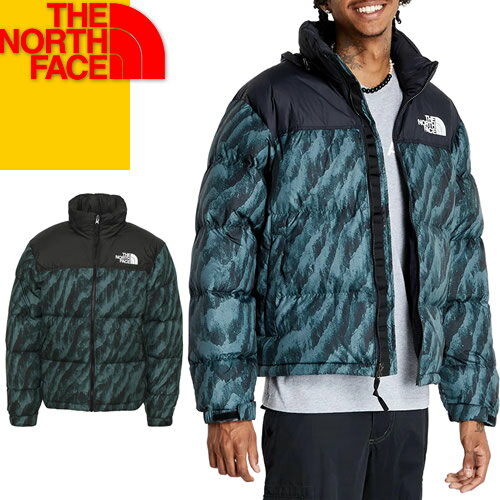 ザ・ノース・フェイス ダウンジャケット メンズ ノースフェイス THE NORTH FACE ダウン ダウンジャケット ヌプシ メンズ アウトドア ブランド 軽量 撥水 緑 グリーン PRINTED 1996 RETRO NUPTSE JACKET NF0A5IX4