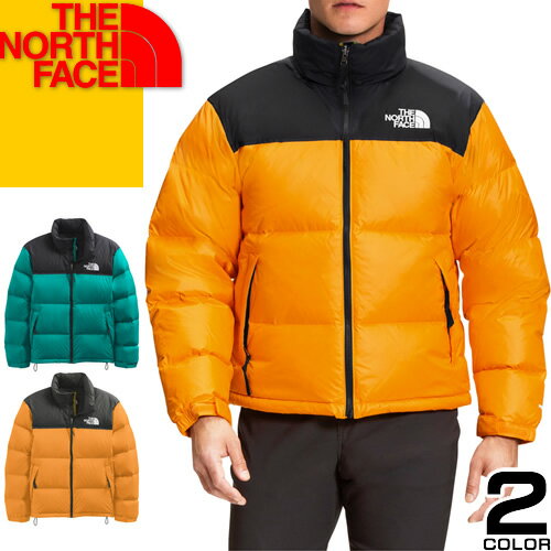 ノースフェイス THE NORTH FACE ダウン ダウンジャケット レトロ ヌプシ メンズ アウター ポケッタブル 胸ロゴ フルジップ アウトドア カジュアル ナイロン 撥水 ブランド 大きいサイズ グリーン オレンジ M 1996 RETRO NUPTSE JACKET NF0A3C8D